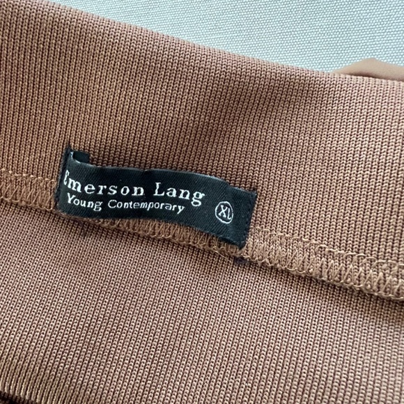 EMERSON LANG Bubble Midi Skirt with Stretch Waist in Brown - XL - Picture 6 of 10